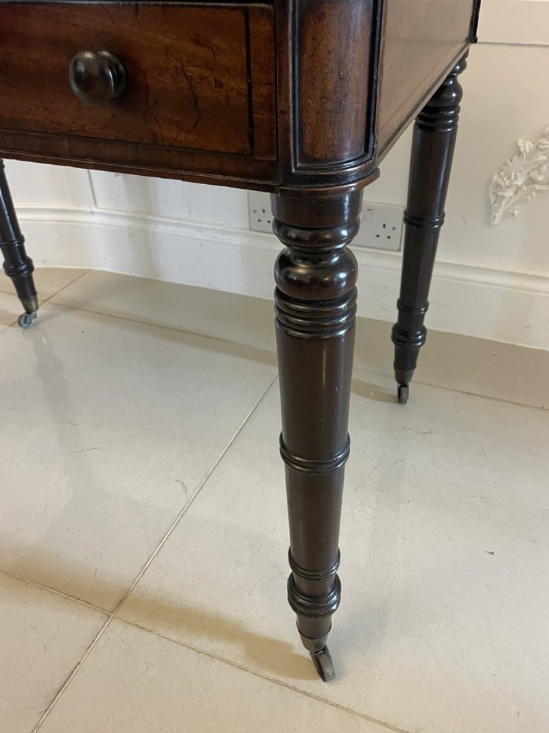 Antique George III Quality Mahogany Freestanding Leather Top Writing Desk - Image 12